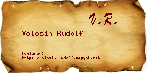 Volosin Rudolf névjegykártya